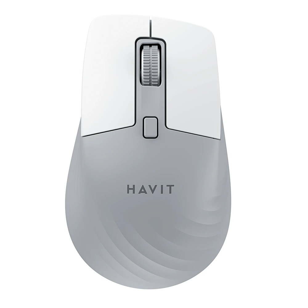 Mouse Havit Inalambrico Ajustable hasta 1600DPI 5 Botones Conexion Dual 2.4GHz y BT v5.2 Alcance 10m Gris MS58WB-GRAY