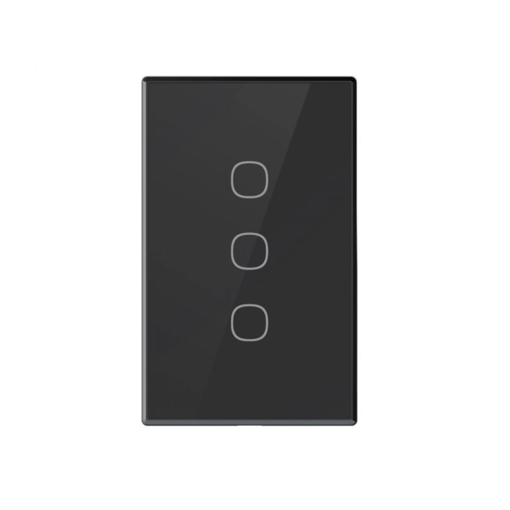 Interruptor Sonoff Inteligente Tactil de 3 Gang WiFi IEEE 802.11 b/g/n 2.4GHz Soporta 16Amp. color Negro T6-3C-120MB